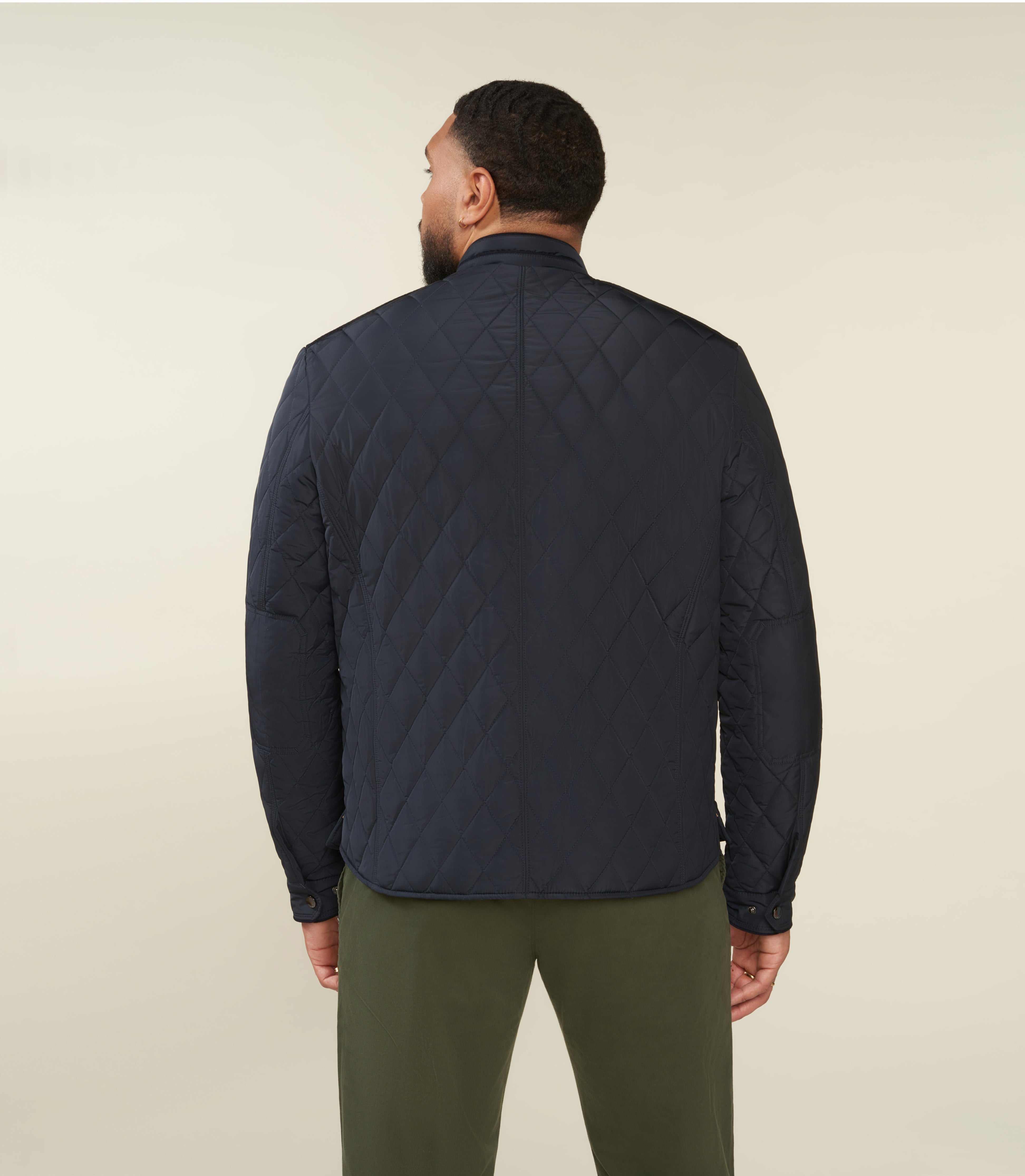 MACEOBT quilted two-ply navy jacket and shirt