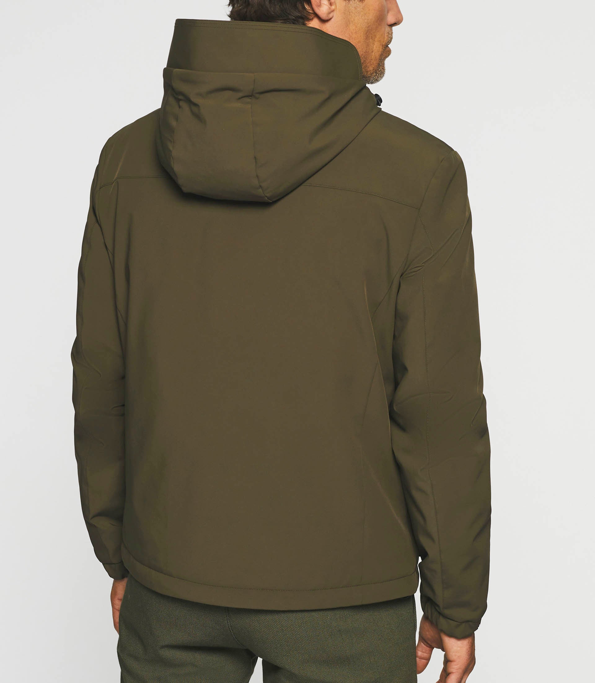 Technical jacket with khaki hood MAHDY