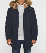 Long hooded parka navy MANOURY