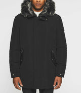 Langer Parka mit Kapuze schwarz MANOURY