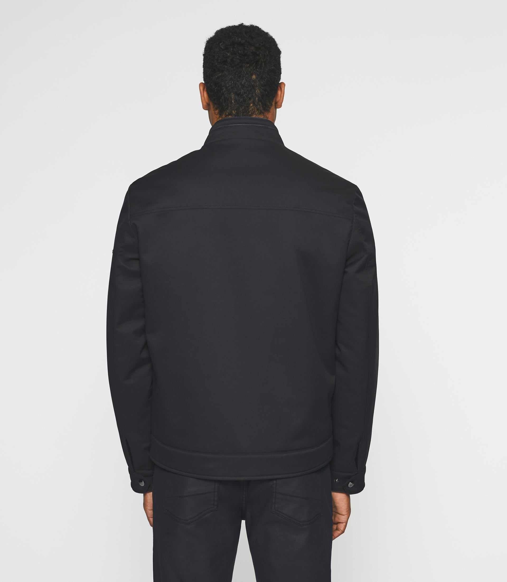 MARCOS navy high collar jacket