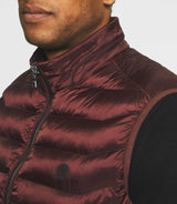 Dark burgundy sleeveless down jacket MIDORI