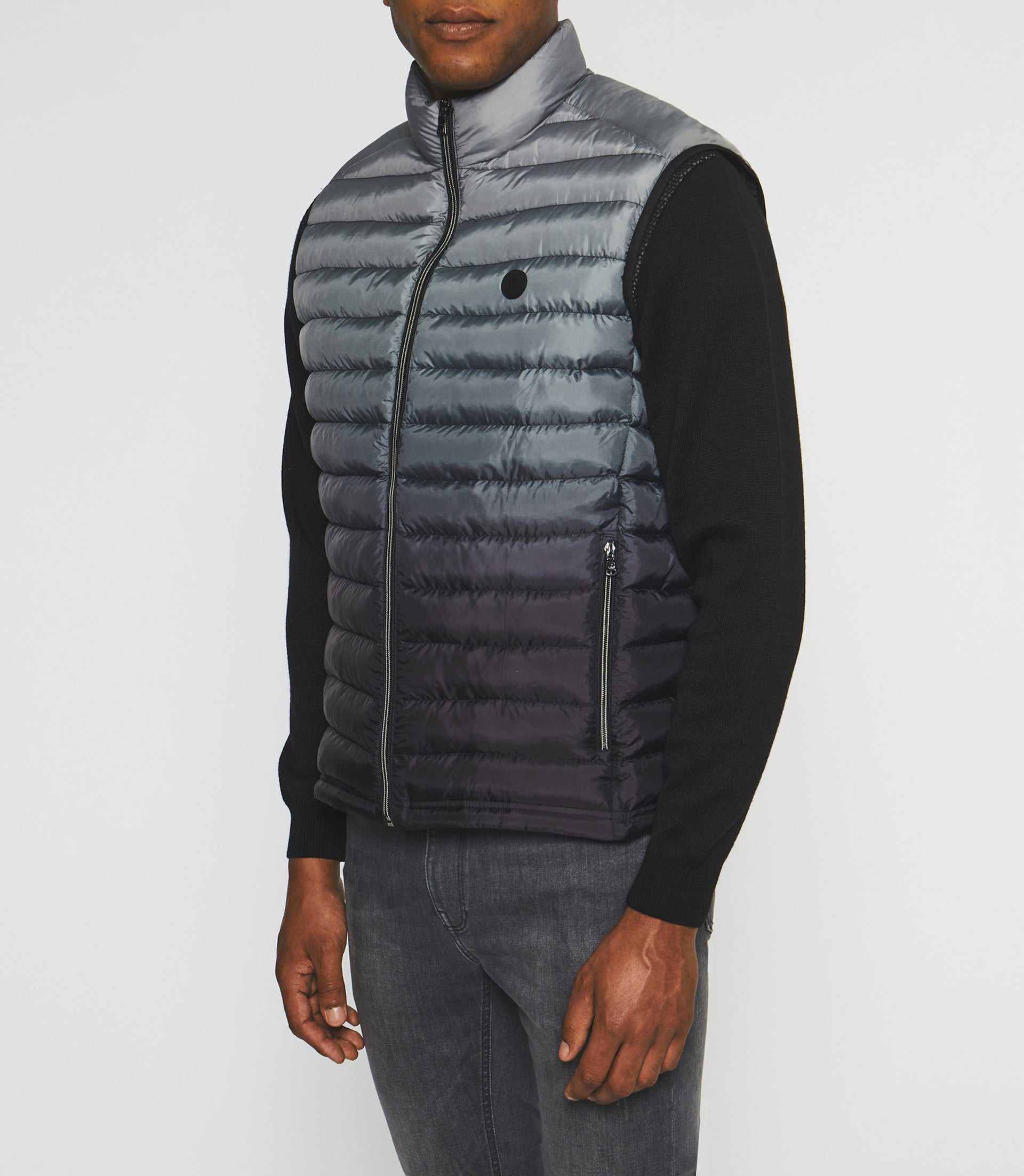 Sleeveless quilted down jacket with black gradient MIO