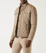 Blouson surchemise à col montant matelassé taupe MACEO