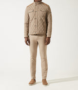 Taupe quilted stand-up collar overshirt jacket MACEOBT