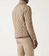 Taupe quilted stand-up collar overshirt jacket MACEOBT