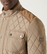 Blouson surchemise à col montant matelassé taupe MACEO