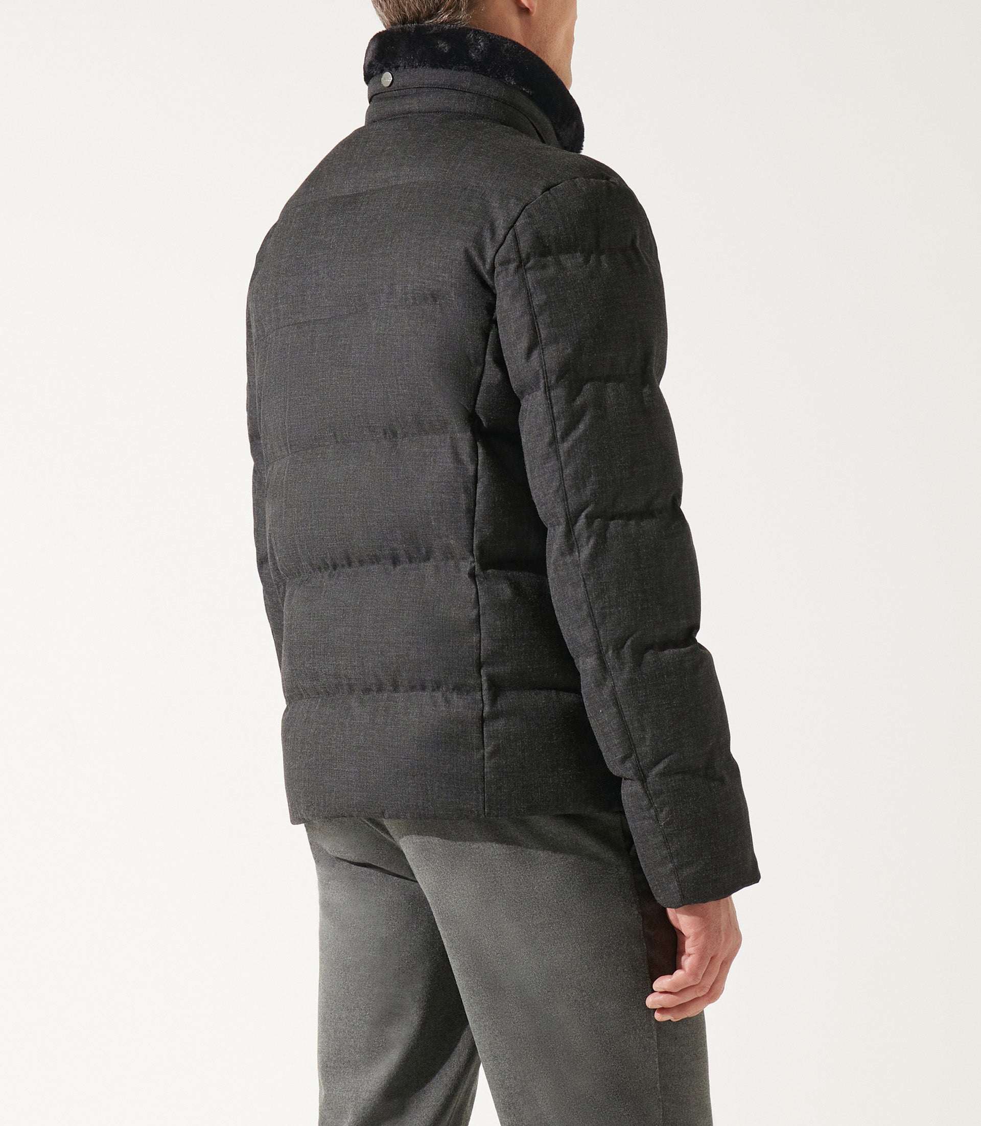 Quilted stand-up collar jacket in anthracite MAJORQUE