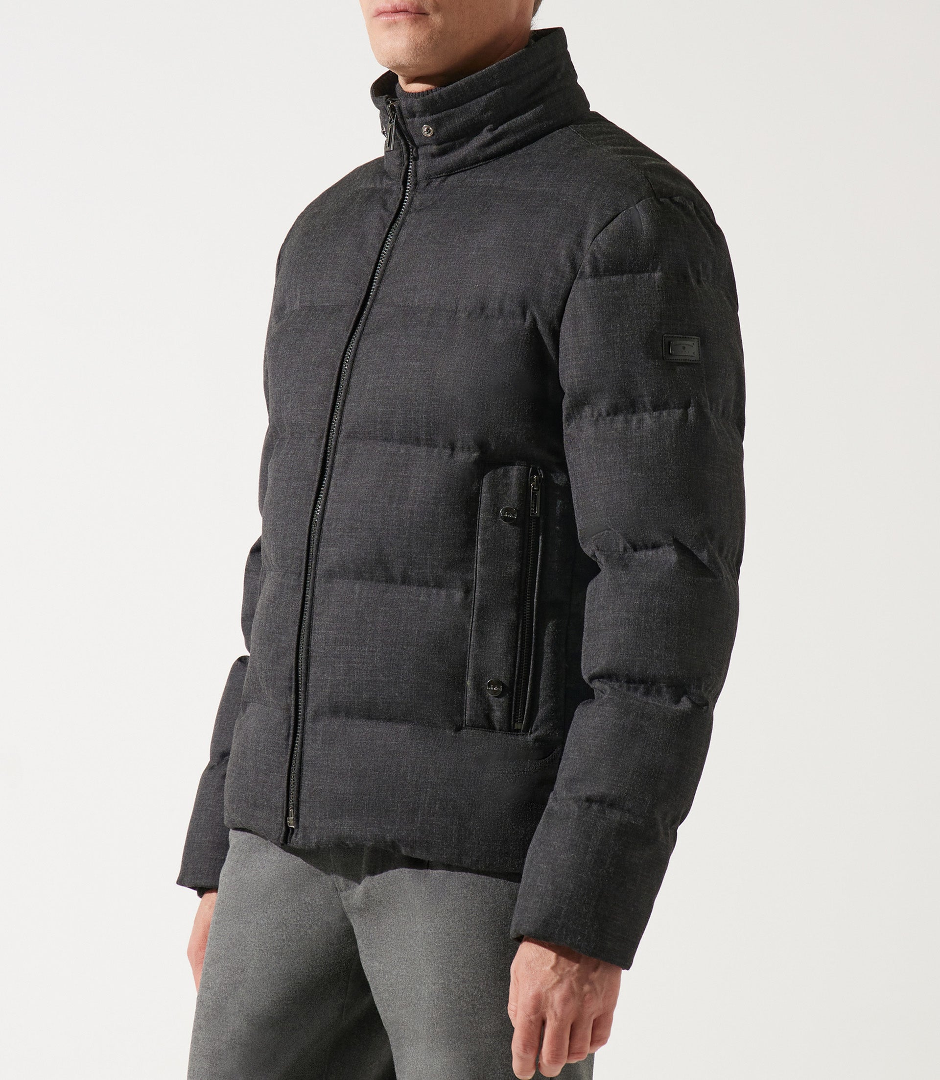 Quilted stand-up collar jacket in anthracite MAJORQUE