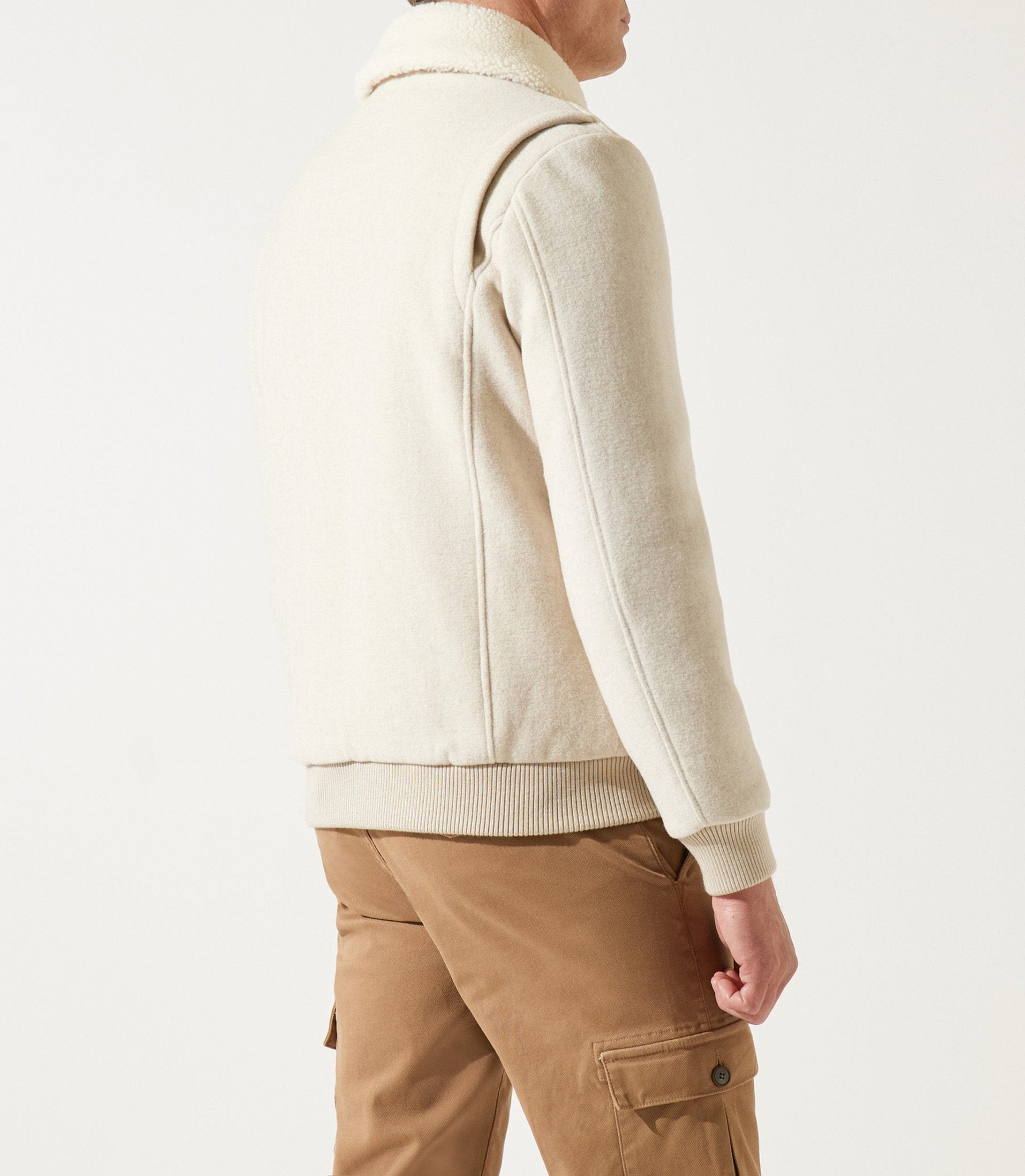 Blouson en laine col sherpa mastic MATHIAS - IZAC