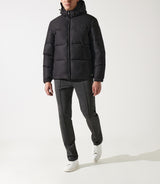 Quilted padded jacket with hood, black MEXICO