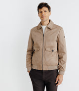 Blouson en suède taupe - IZAC