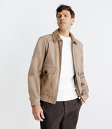 Blouson en suède taupe - IZAC