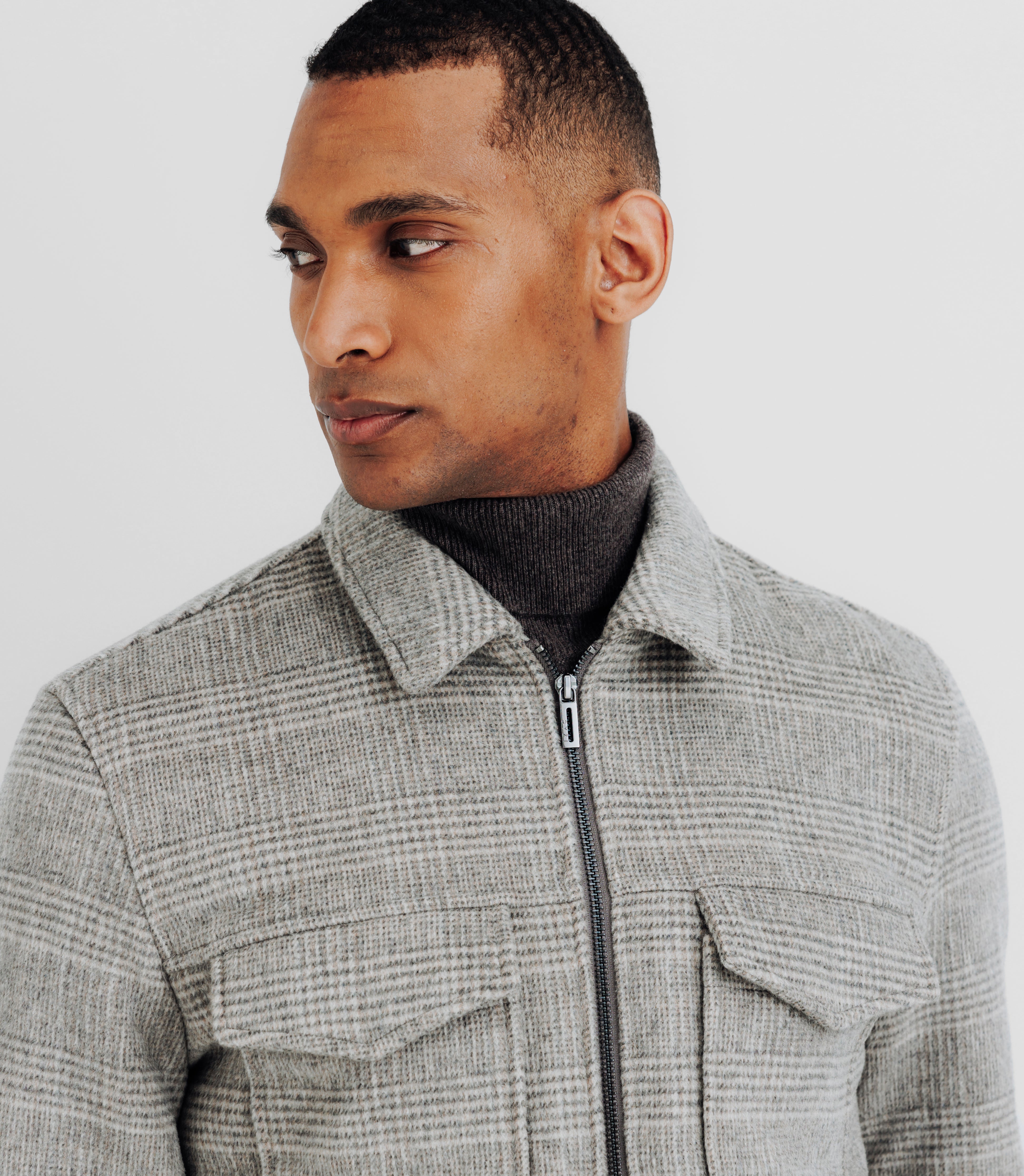 Blouson en laine gris