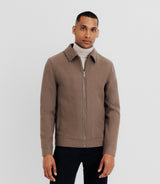 Blouson en laine taupe