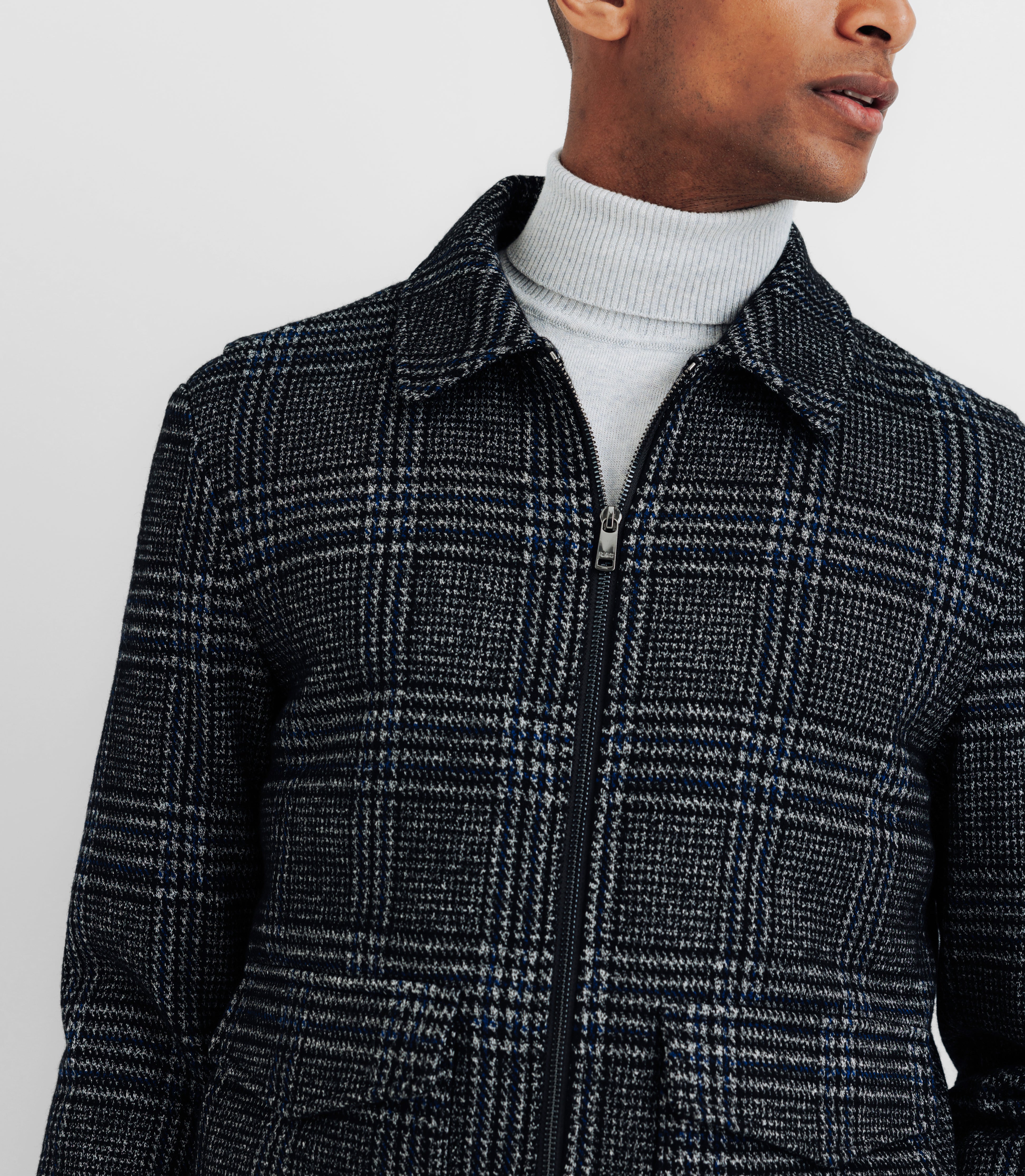 Wool jacket collar shirt marine