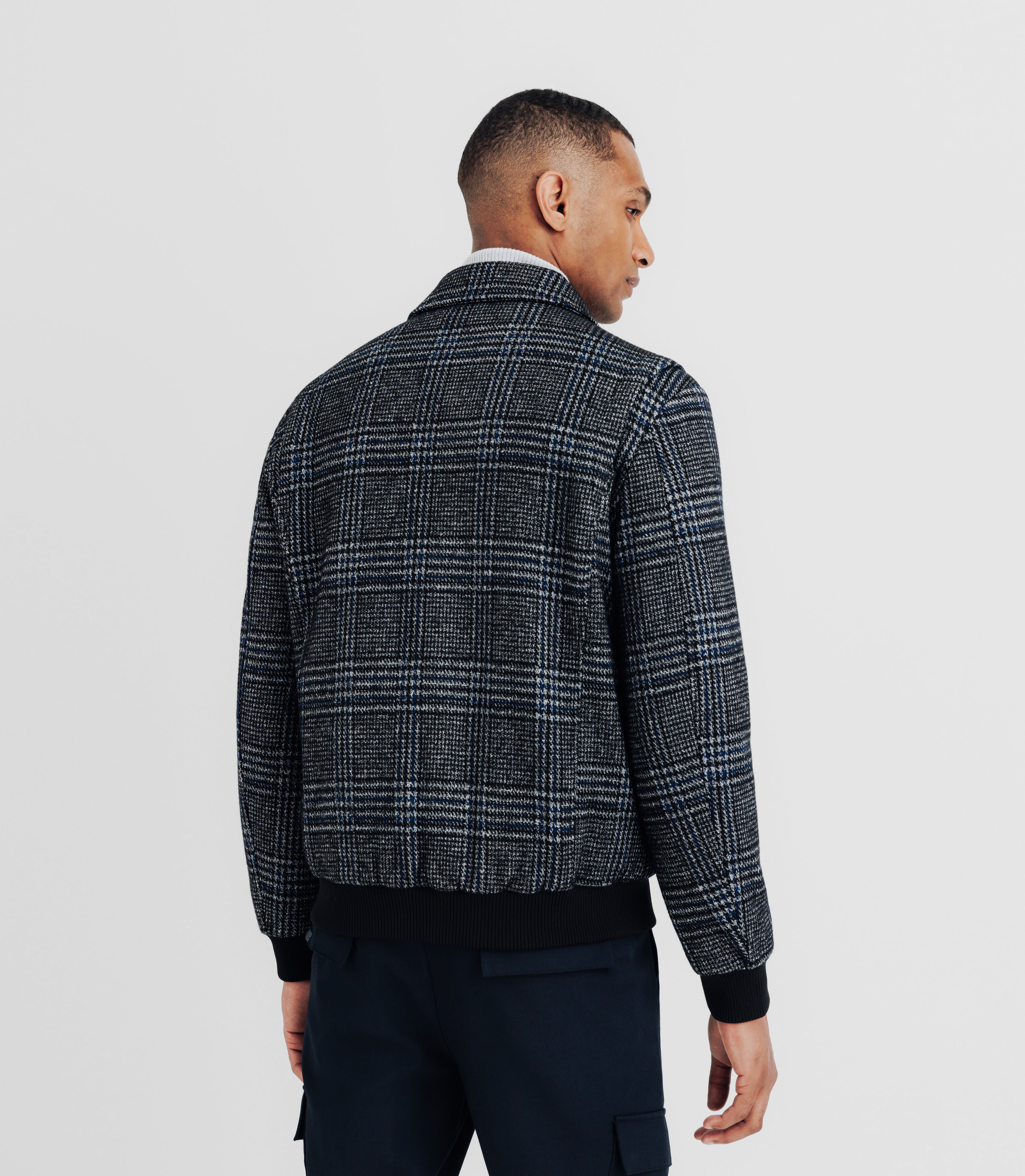 Wool jacket collar shirt marine