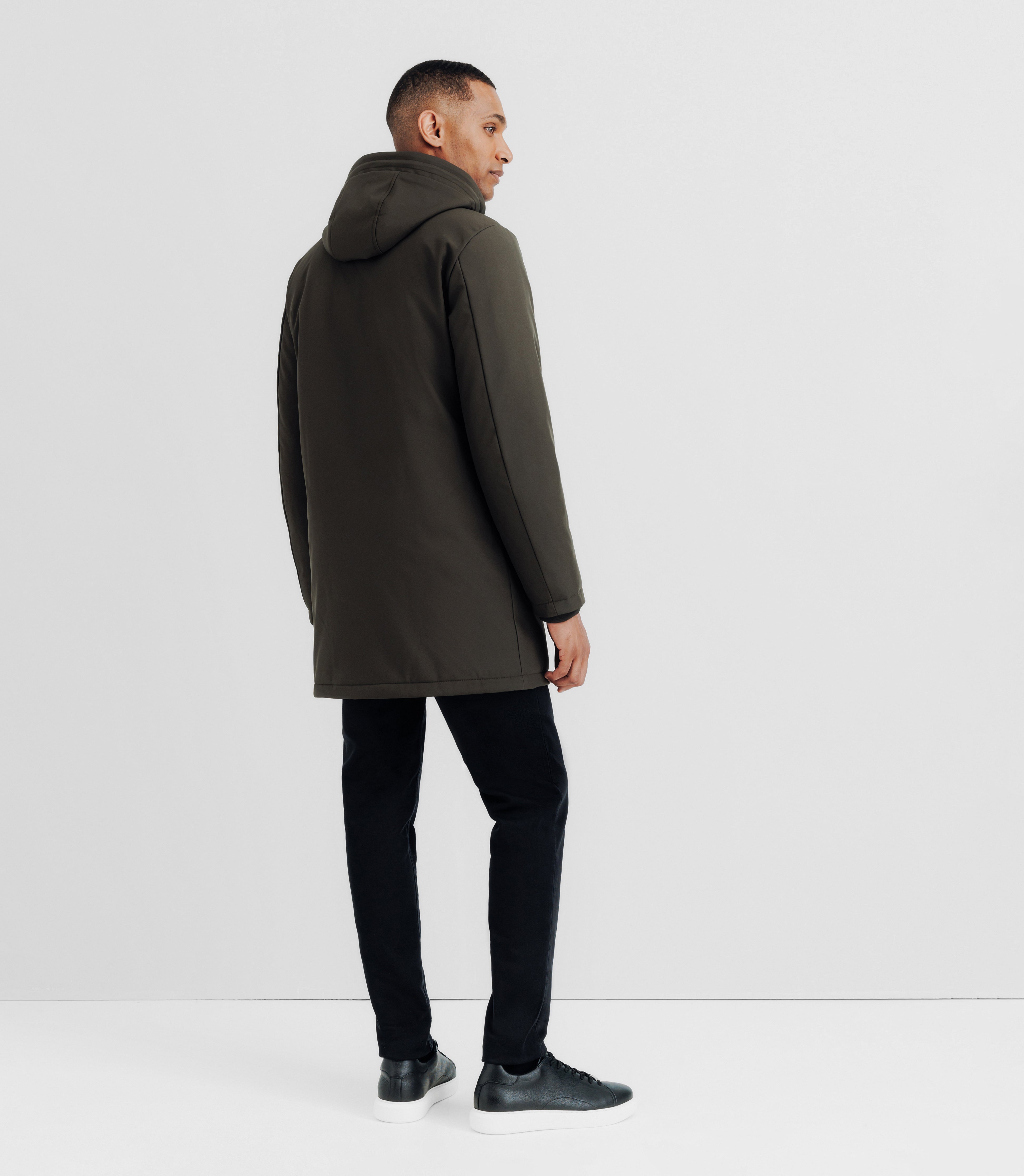 Parka with khaki patch