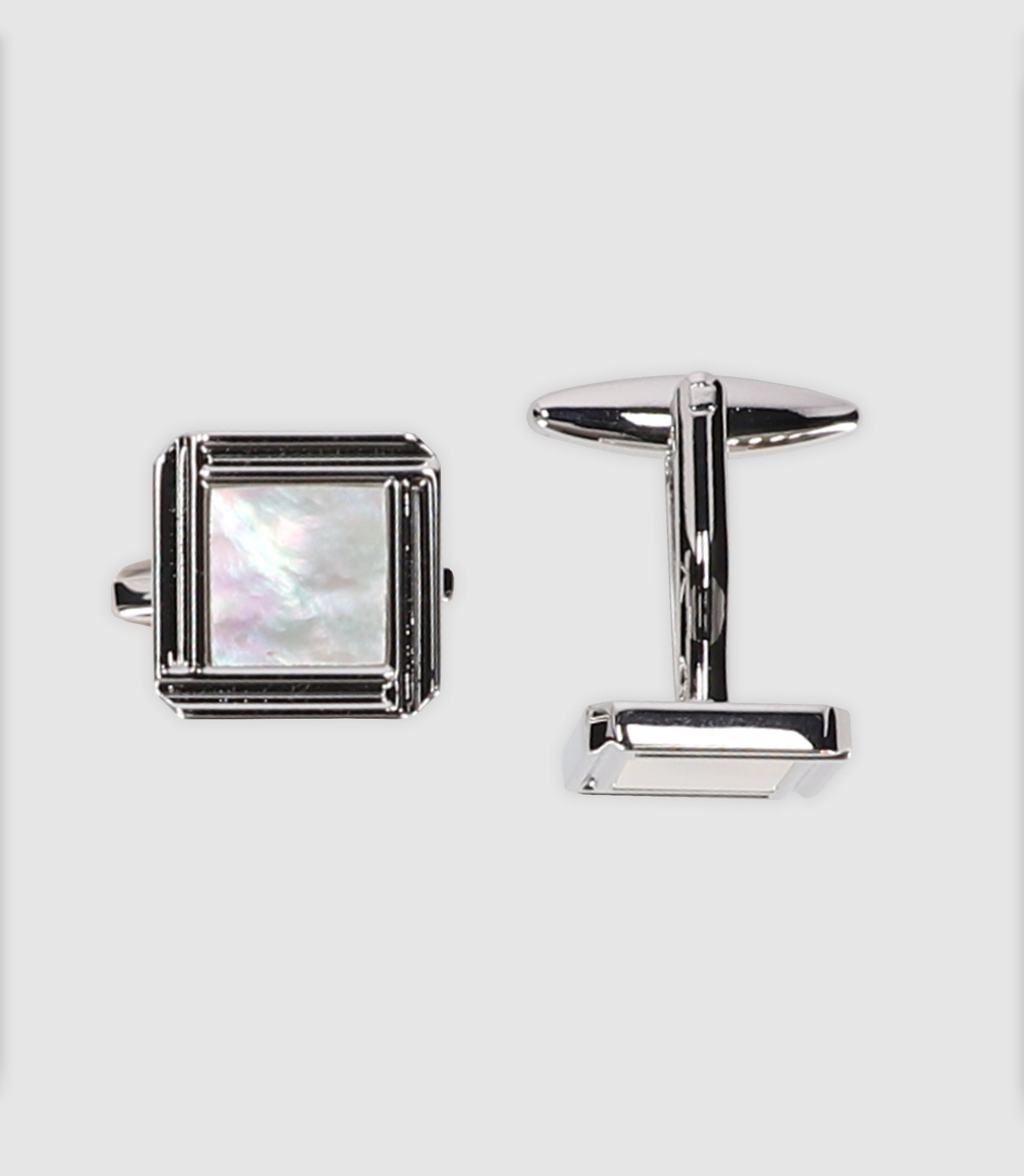 Silver metal cufflinks