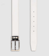 White and navy reversible belt