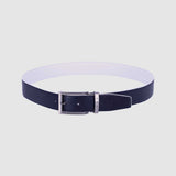 White and navy reversible belt