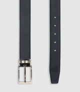 White and navy reversible belt