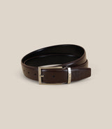 Ceinture 100% cuir réversible noire et marron