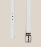 Ceinture ajustable en cuir blanche et marine