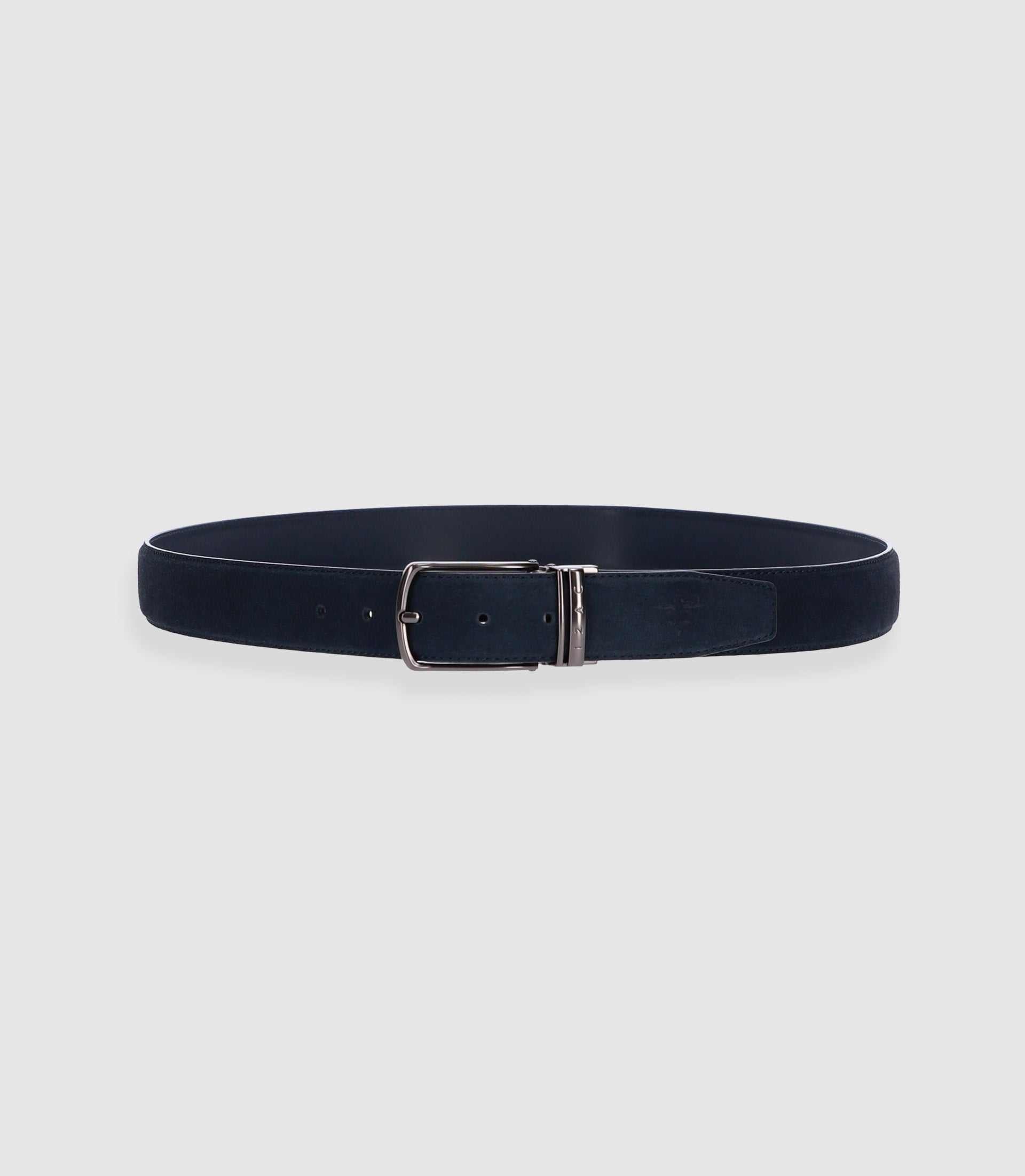 Ceinture en cuir 35mm ajustable marine CHANCE IZAC