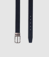 Ceinture en cuir 35mm ajustable marine CHANCE - IZAC