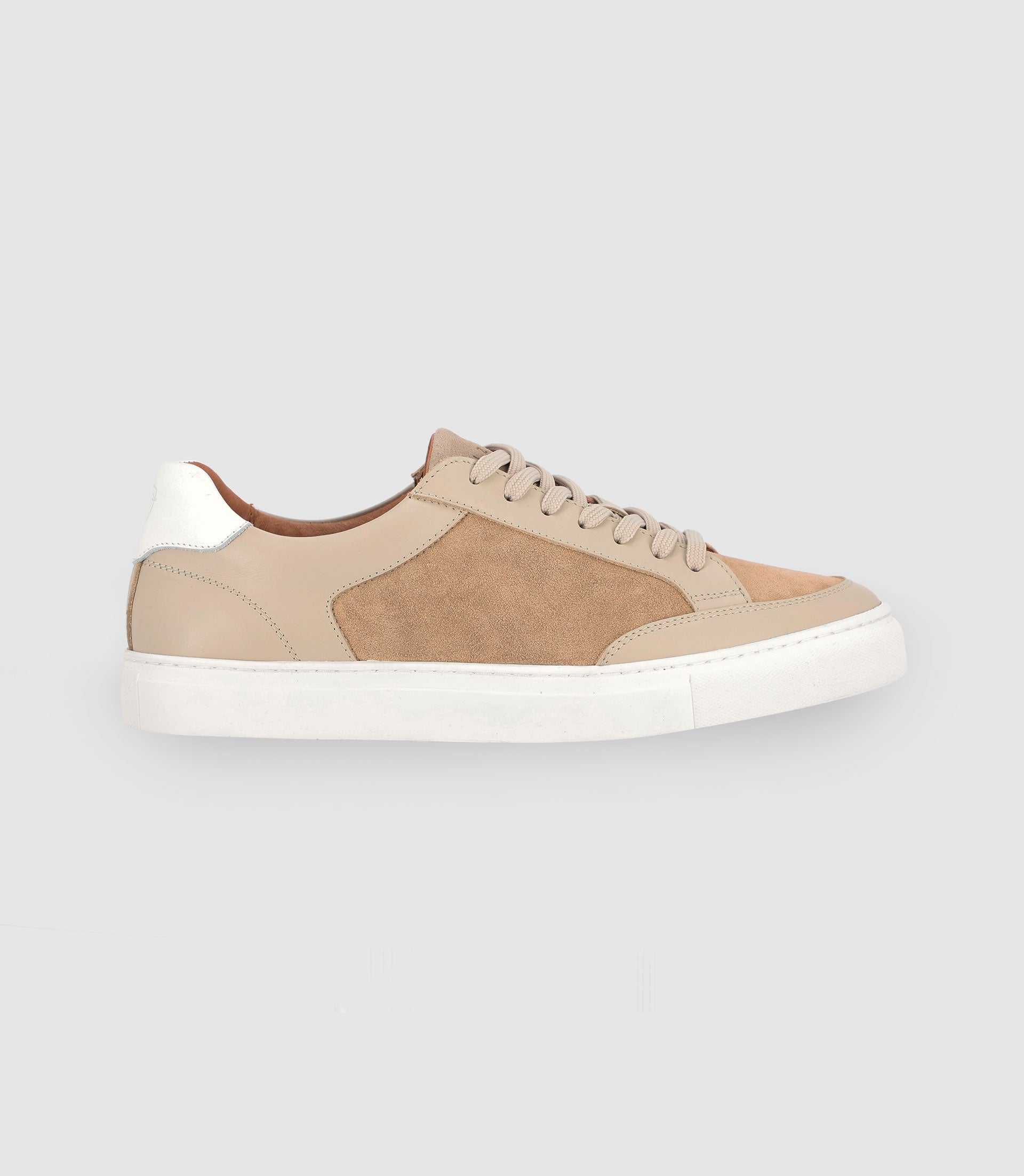 Beige leather sneakers