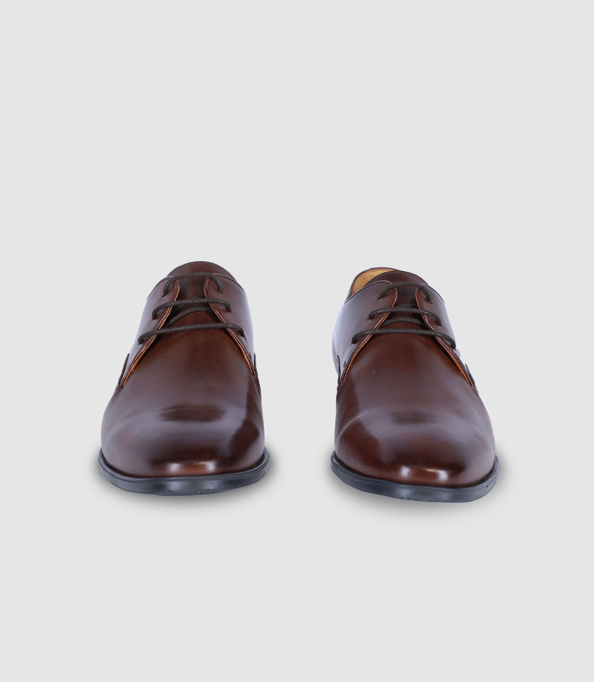 Brown leather derby shoes