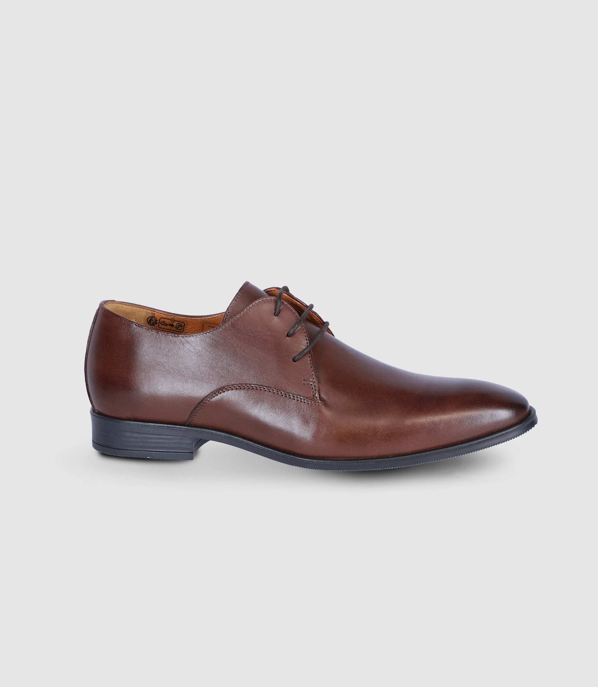 Brown leather derby shoes