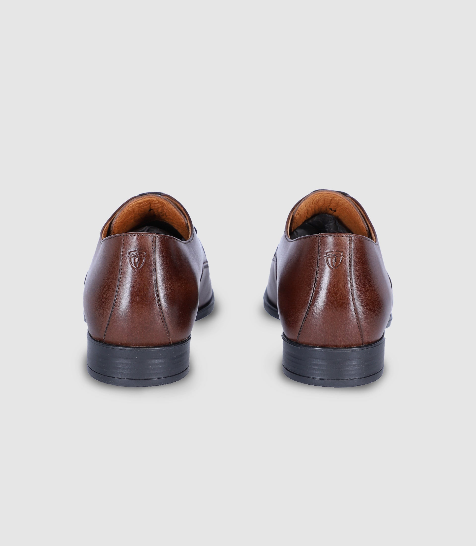 Brown leather derby shoes