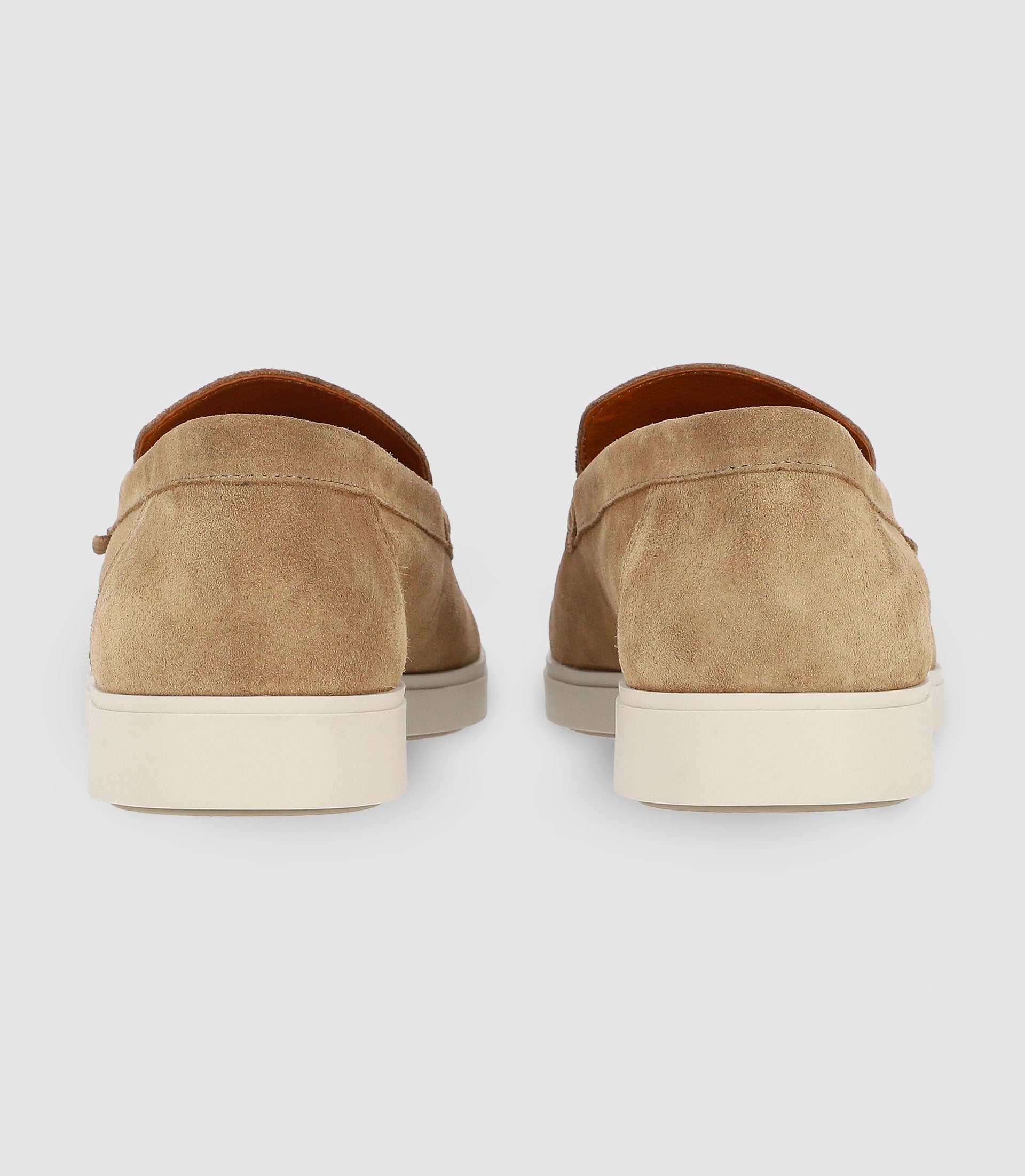 Beige suede moccasins