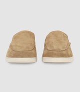 Beige suede moccasins