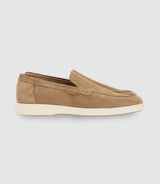 Beige suede moccasins