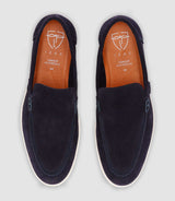 Marine suede moccasins