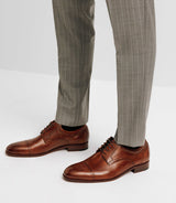 Brown leather derby shoes