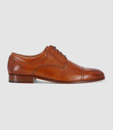 Brown leather derby shoes