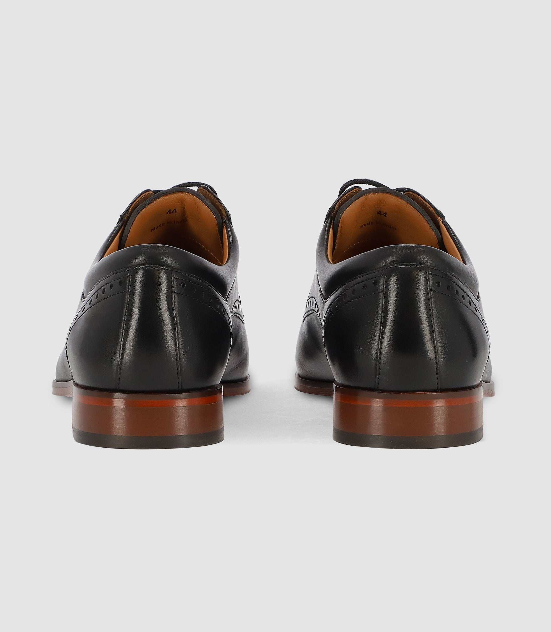 Black leather derby shoes