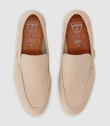 Beige leather moccasins