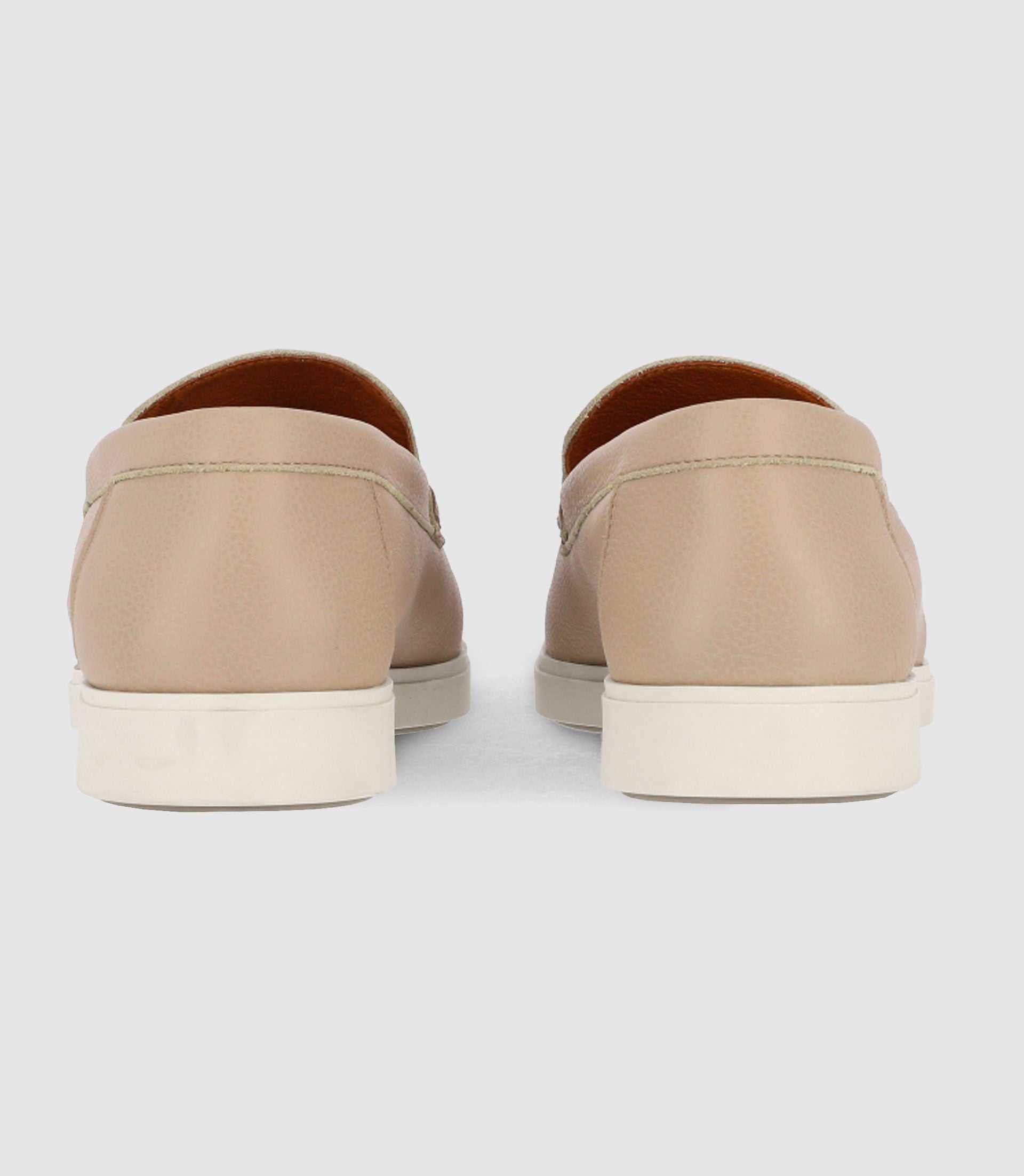 Beige leather moccasins