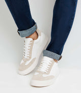 White leather lace sneakers