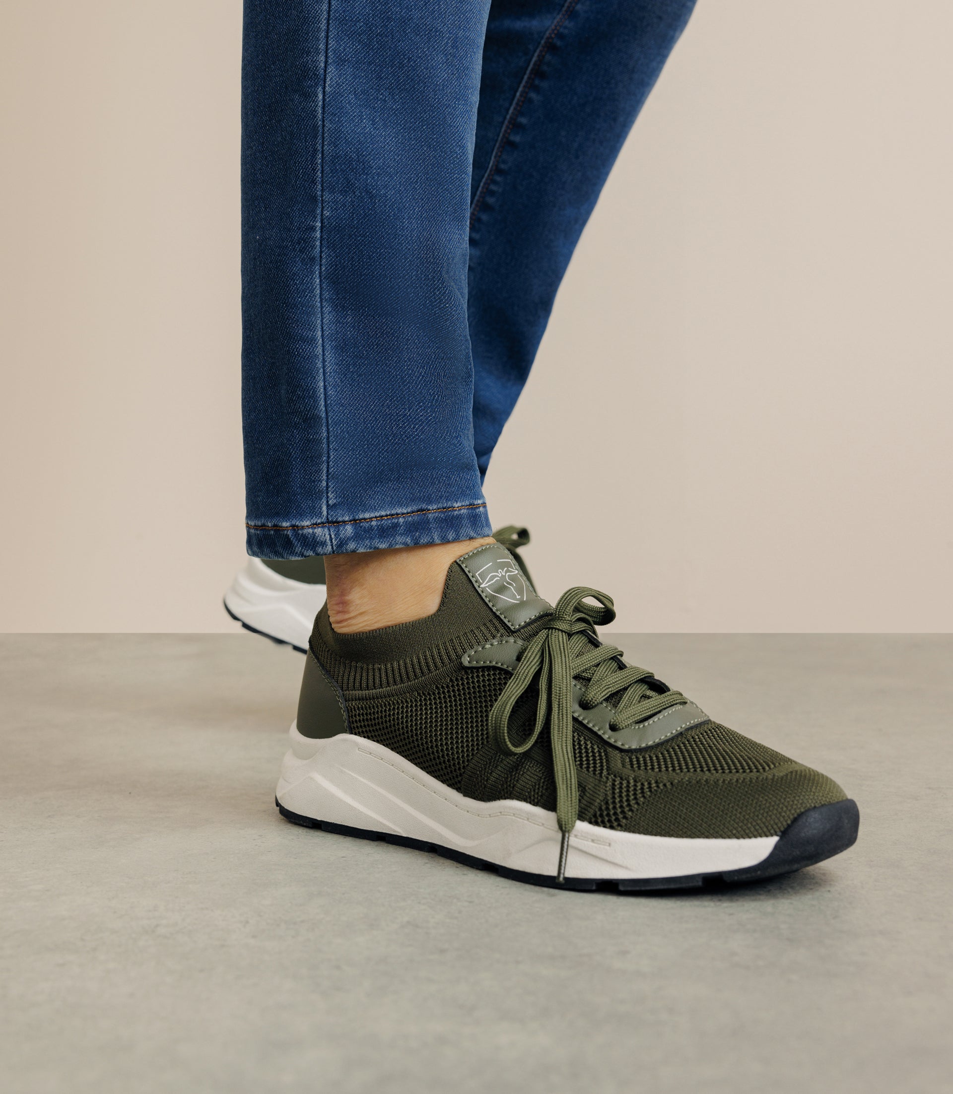 Khaki mesh sneakers