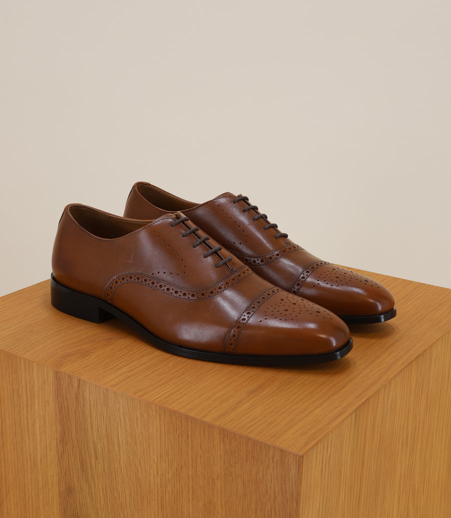 Brown derby shoes