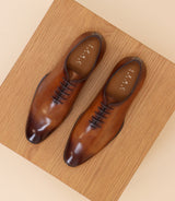 Richelieu shoes in brown leather