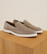 Beige moccasin shoes