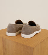 Beige moccasin shoes