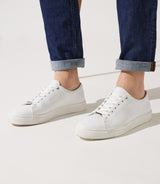 Sneakers cuir lisse blanc OAKLA - IZAC